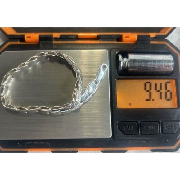 925 Italian Sterling Silver Link Bracelet 9.46 Grams - Picture 4 of 5
